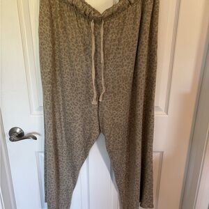 Lands' End Leopard Print Lounge Pants - Brown